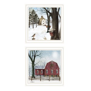 2Piece Vignette A Little Snow, Waiting for Spring White Framed Wall Art for Living Room,Wall Art Print for Home Decor by Billy Jacobs - 1 of 1