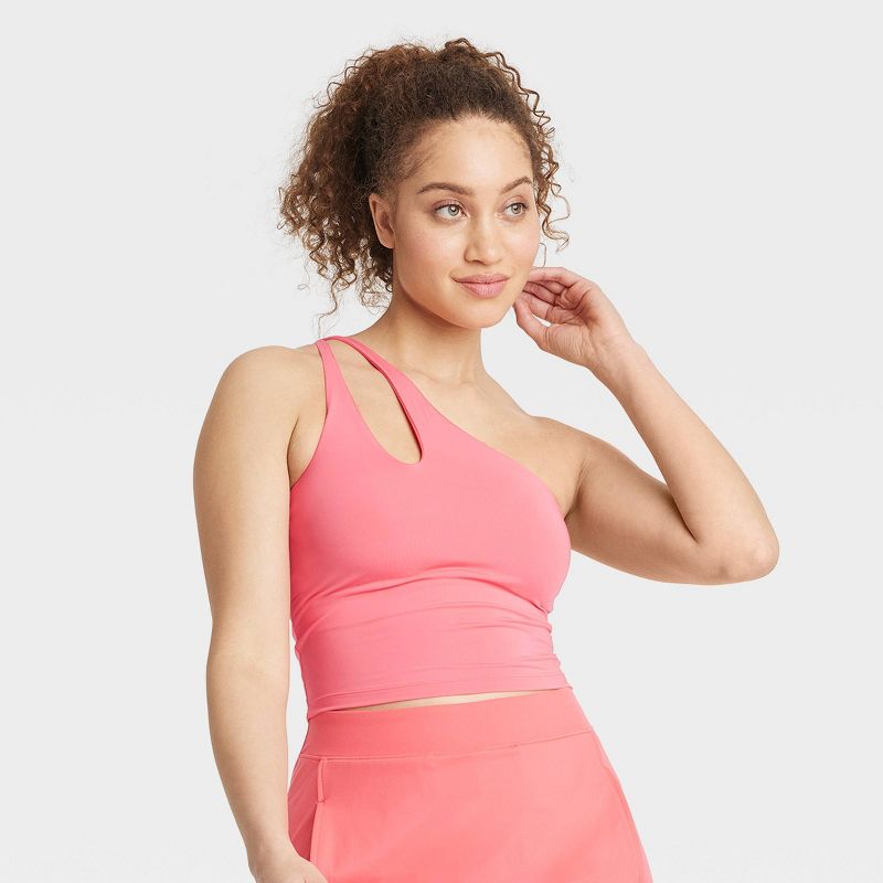 Women's Light Support Asymmetrical Cropped Sports Bra - All In Motion™, 1 of 11