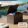 120 Gallon Outdoor Resin Deck Box, Waterproof & Lockable Storage Container, Large Patio Storage Bench, Brown - 3 of 4