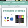 Aoibox Large Magnetic Double Sided Dry Erase White Board 16x12 Inch with Stand 10 Markers 4 Magnets 1 Eraser - 2 of 4