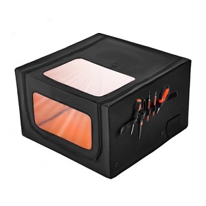 VEVOR Laser Engraver Enclosure, 31.5 x 31.5 x 19.6", Dual-Direction Viewing, Flame Retardant and Fireproof Protective Cover, with Exhaust Fan, Black - 1 of 4