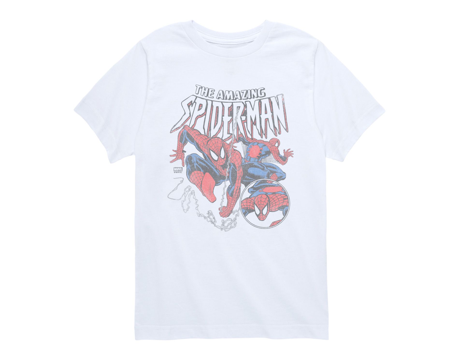 Boys' Marvel Spider-Man Web Circle Short Sleeve Graphic T-Shirt - White - Large