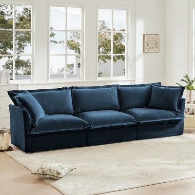 NicBex Couches for Living Room Single Deep Seat Sofa Couch Fabric Slip-covered Armchair with 1 Big Back Cushion and 2 Big Toss Pillows