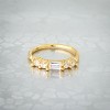Jewelry Avalanche 14K Gold 5-stone Nose Hoop Ring Baguette & Round CZ Accent, 20G, 8mm - 2 of 4