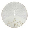 Northlight 48" Cream and Gold Peace and Reindeer Christmas Tree Skirt - 4 of 4