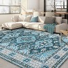 Machine Washable Rug Non-Slip Backing Vintage Low-Pile Carpet Traditional Floral Indoor Floor Covering for Living Room Dining Room Bedroom - 2 of 4