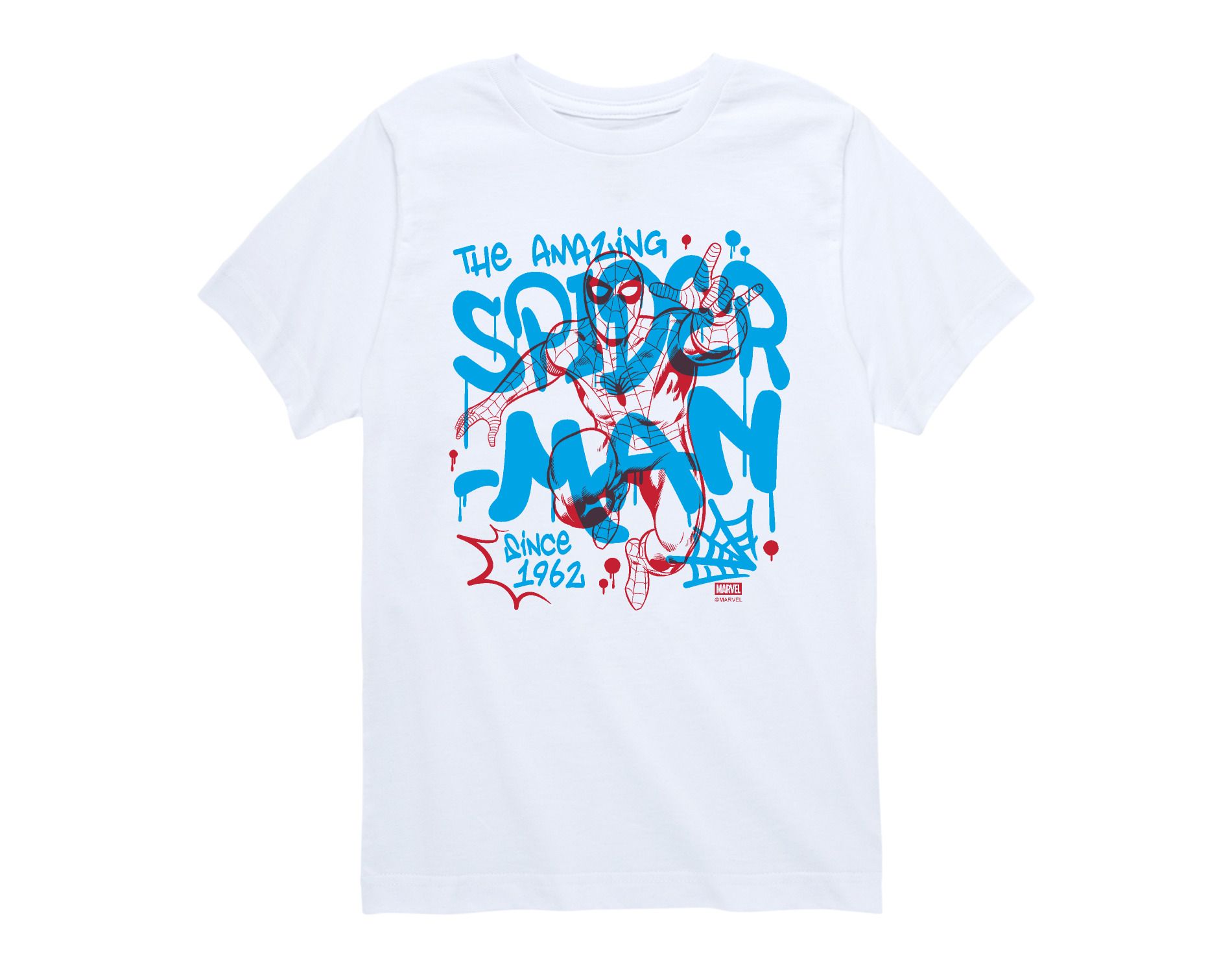 Boys' Marvel Spider-Man Street Short Sleeve Graphic T-Shirt - White - Medium