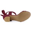 Allegra K Women's Back to College Open Toe Ankle Tie Back Block Heels Sandals - 4 of 4