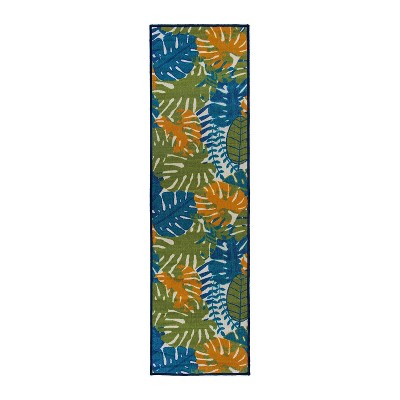 World Rug Gallery Contemporary Tropical Leaves Flatweave Indoor/Outdoor Area Rug