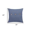 20" Forest  Cotton Throw Pillow With Buttons - 3 of 4