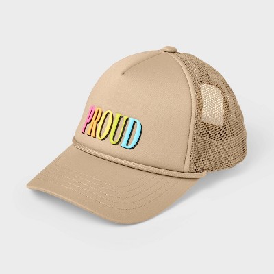 Pride Adult Mesh Proud Baseball Hat - Beige