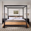 Walker Edison Modern Boho Wood Canopy Bed with Plank Headboard - 3 of 4