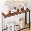 33.5in Wide Console Table, Narrow Entryway Table, Narrow Console Table, Behind Couch Table, End Table with Glass Shelf and Metal Frame - 3 of 4