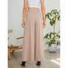 BLUEMING Womens Wide Leg Pants Casual Palazzo Pants Flowy Pants Elastic High Waist Drawstring Lounges - 2 of 4