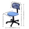 FurnituureR Desk Chair Low-Back, Mesh Study Task Chair Armless Ergonomic Swivel Adjustable Rolling Seating for Home Office Bedroom Study, Blue - 2 of 4
