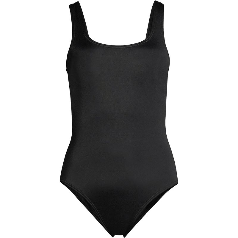 Lands' End Women's Chlorine Resistant High Leg Soft Cup Tugless Sporty One Piece Swimsuit, 3 of 7