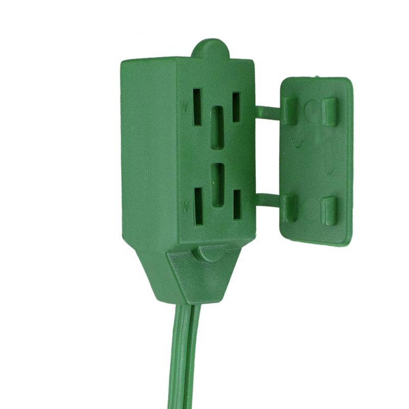 Northlight 9' Green Indoor Power Extension Cord with 3-Outlets and Safety Lock, 3 of 6