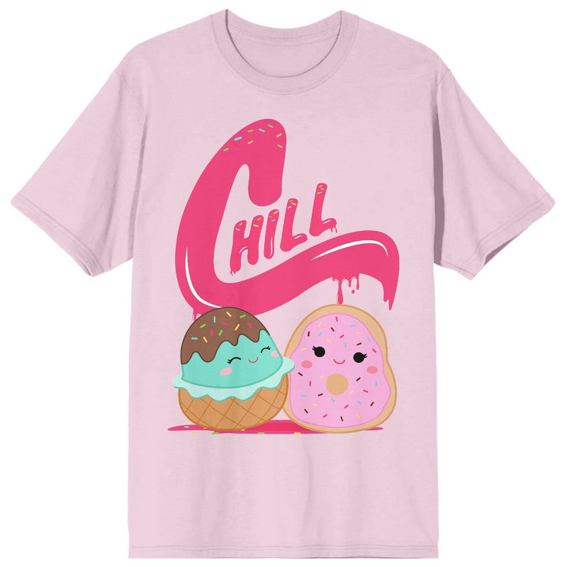 Squishmallows Chill Crew Neck Short Sleeve Cradle Pink Adult T-shirt, 1 of 4