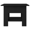vidaXL Black Square Coffee Table - Engineered Wood Mid-Century Modern End Table with Storage Shelf for Living Room, 21.7"x21.7"x16.5" - 4 of 4