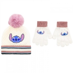 Kids Lilo and Stitch Cold Weather Set Gloves and Pom Cuffed Beanie - 1 of 3