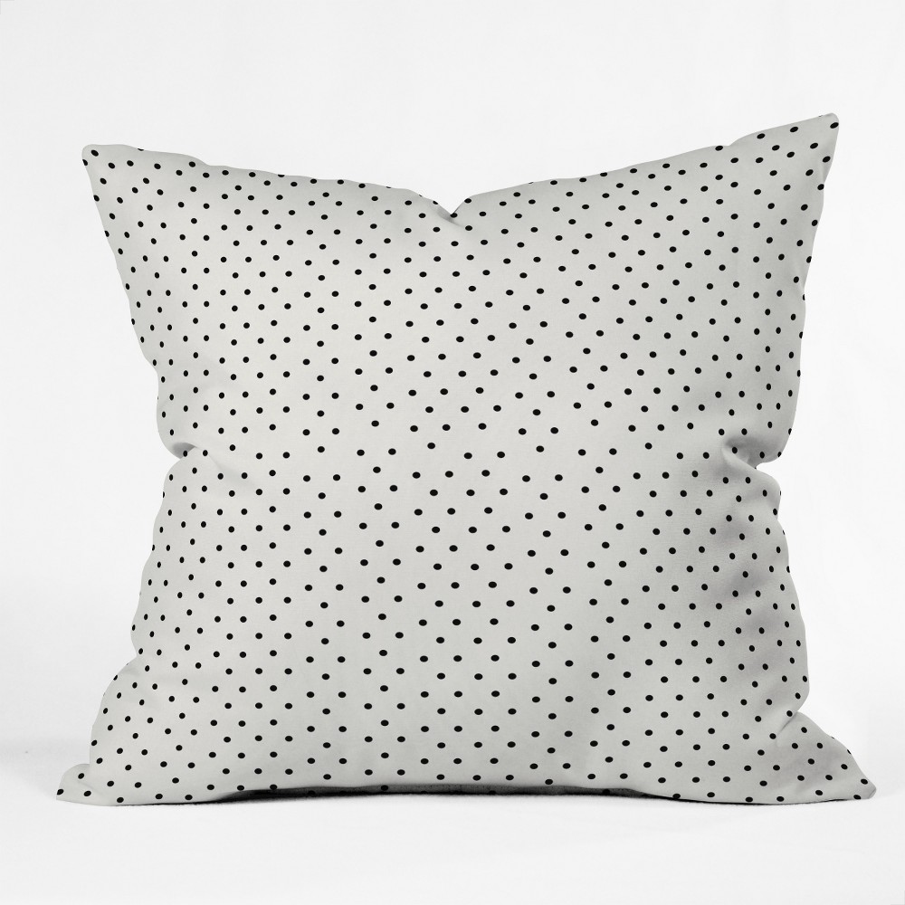 Photos - Pillow Black/White Polka Dots Throw  - Deny Designs: Indoor Square Cushion,