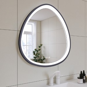 Vynxaria 32 x 32 in. Gunmetal Grey Framed Dimmable Anti-Fog Bathroom Vanity Mirror - 1 of 4