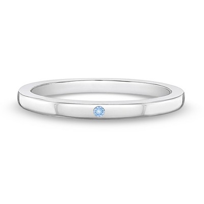Girl's Thin CZ Band Sterling Silver Ring - In Season Jewelry