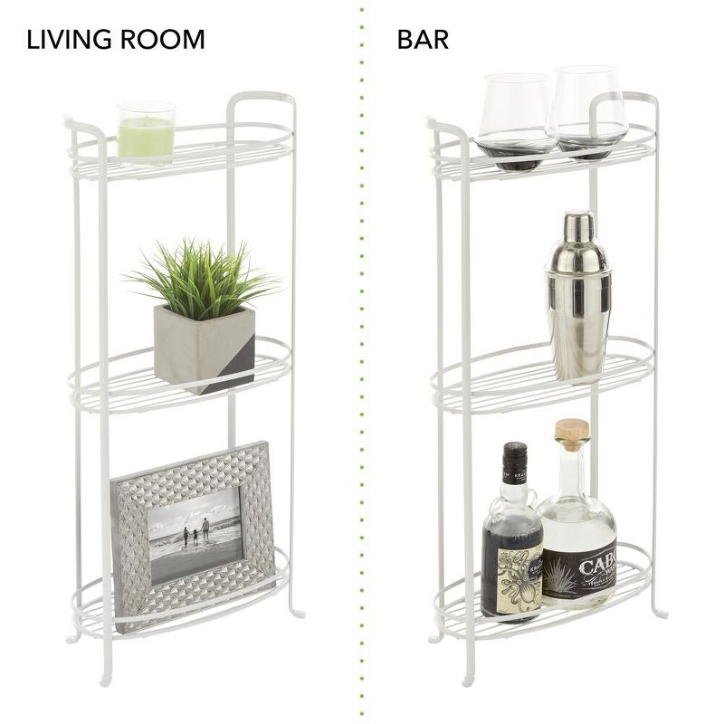 mDesign Vertical Standing Bathroom Shelving Unit Tower with 3 Baskets, 3 of 10