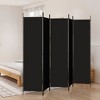 vidaXL 5-Panel Room Divider Black, Portable and Foldable Polyester Fabric Screen, Privacy Protector, Sunlight Blocker, Compact Storage, Easy Assembly - 2 of 4
