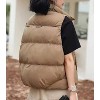 Womens Lightweight Puffer Vest Casual Sleeveless Turtleneck Warm Winter Jacket Vest with Pocket - 3 of 4