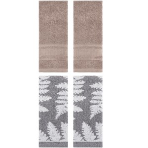 REGALWOVEN 4 Pcs Cotton Soft Absorbent Decorative Hand Towels for Bathroom Kitchen 13 x 29 Inch - 1 of 4