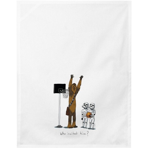 Star Wars Chewbacca and Stormtrooper Play Basketball Dish Towels