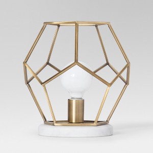 Geometric with Marble Accent Lamp Brass (Lamp Only) - Project 62