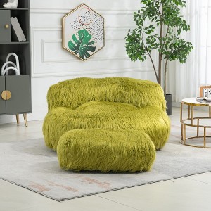 CAVINAS Bean Bag Chair Sofa Chair with Ottoman Floor Chair with Handle for Reading Room, Living Room - 1 of 4