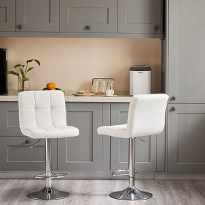 NicBex PU Leather Dining Chairs Set of 2,Modern Upholstered Armless Kitchen Chairs with Built-in Footrest for Dining room,Living Room,Kitchen - 1 of 4
