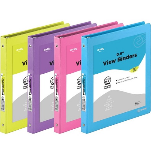 Enday 3-Ring View Binder with 2-Pockets - 4 Pack