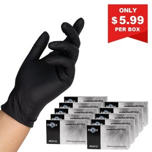 FINITEX Nitrile Disposable Gloves - Black, 100, 300 & 1000 PCS 3.2mil, Powder-Free, Medical & Exam, Food Gloves - 1 of 4