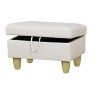 DOMETOUR Faux Leather Ottoman for Living Room White - 3 of 4