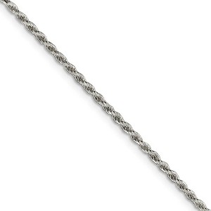 Black Bow Jewelry 1.75mm Sterling Silver, Diamond Cut Solid Rope Chain Necklace - 1 of 4