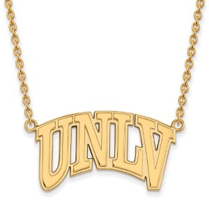 Black Bow Jewelry 14k Yellow Gold Plated Sterling Silver Nevada Las Vegas Runnin Rebels NCAA Necklace 18 Inch - 1 of 4
