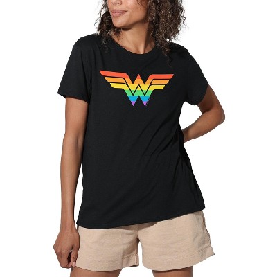Women's Wonder Woman Rainbow Logo Loose T-Shirt