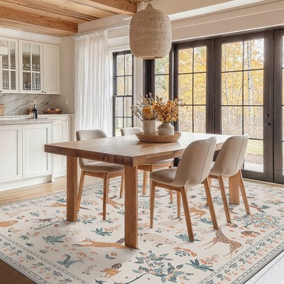 Abynow Medallion Distressed Persian Indoor Area Rug