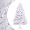 vidaXL Modern-Style Artificial Hinged Christmas Tree - Lifelike PVC Tips - Sturdy Metal Stand - White Color - Total Height: 70.9 Inches - 2 of 4
