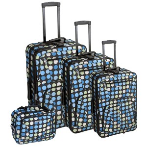 Rockland Polka Softside Upright Luggage Set with telescoping_handle Multi/Blue Dot 4-Piece (14/19/24/28) - 1 of 3