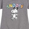 Girls' - Peanuts - Snoopy Sketchy Graphic Short Sleeve Fleece Dress - 2 of 4