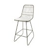 Okak Outdoor Counter Height Bar Stools with Water Resistant Cushions Set of 2, Woven Wire Metal Bar Stools, Modern Accent Chairs - 3 of 4