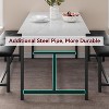 Industrial Dining Table Set for 4, 3-Piece Kitchen Table with 2 Upholstered Benches, Metal & Wood Rectangular Dining Set for Apartment - 4 of 4