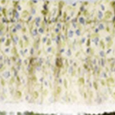 Clarice Blue Leafy Branch Ruffled Curtain Valance
