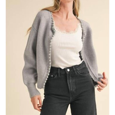 Women's Pearl Embellished Cardigan - &merci