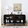 60.5'' Fluted Sideboard Buffet Cabinet with Geometric Doors, Farmhouse Decorative Storage Cabinet or TV Stand for Dining Room-Maison Boucle - 2 of 4